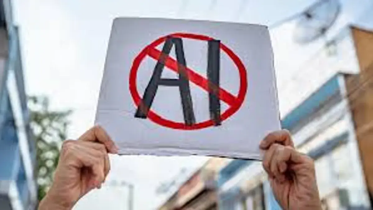 Illustration conceptuelle d'un label certifiant qu'un contenu est créé par un humain, opposé aux créations d'intelligence artificielle