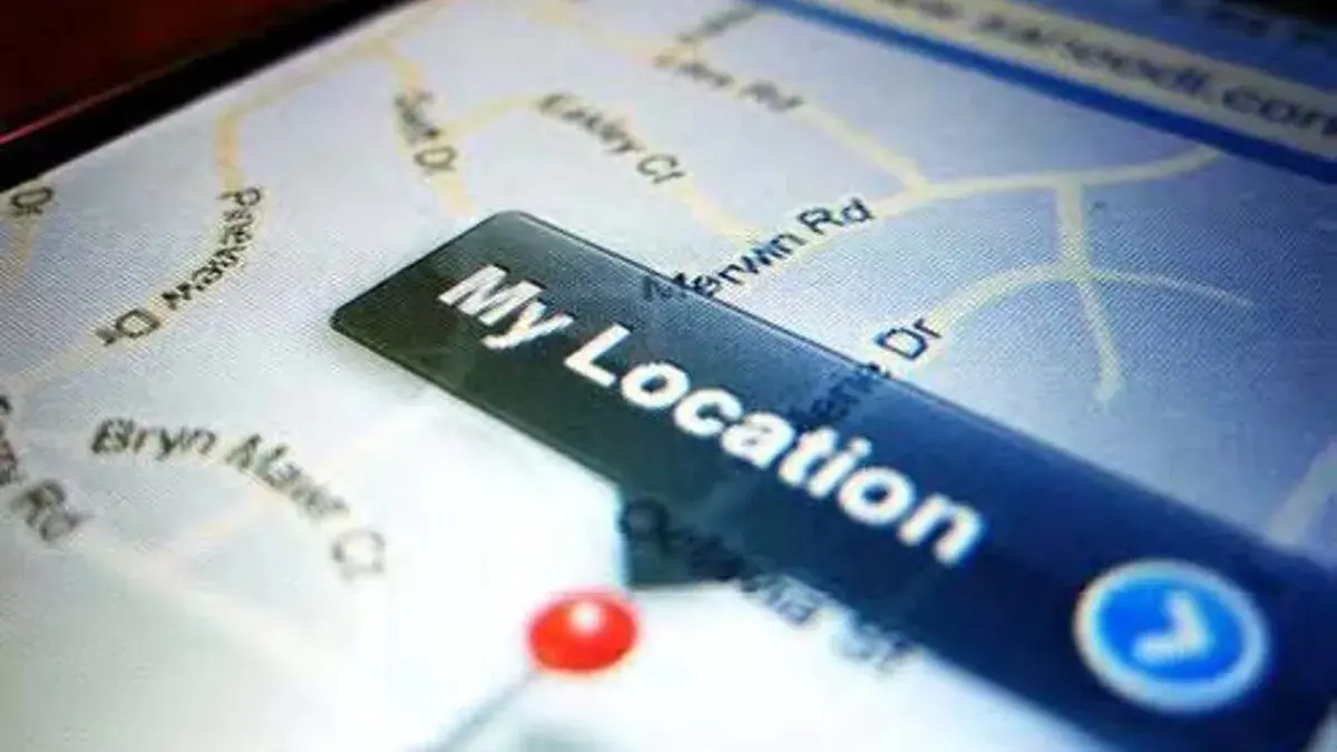 Smartphone showing ChatGPT interface with location pin icon