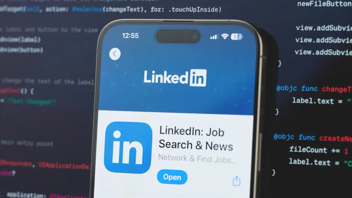 LinkedIn interface showing AI-generated content recommendations and optimization features for business networking